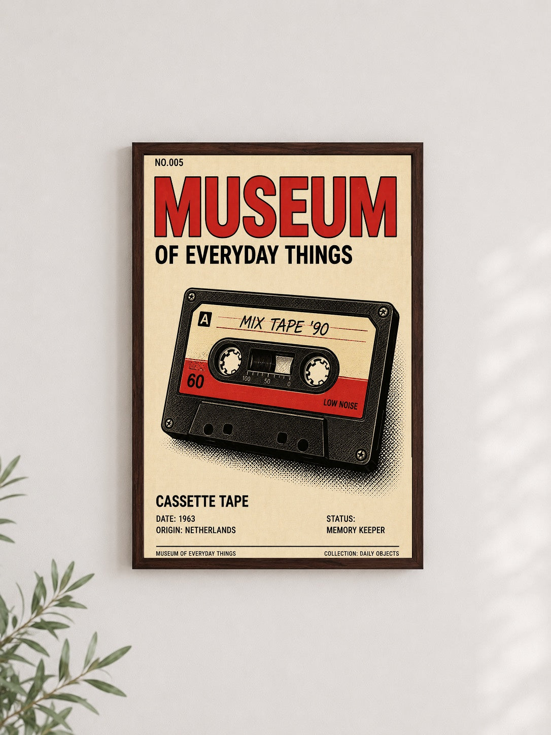 Anılarla Dolu Mixtape – Vintage Çerçeveli Poster — Ceviz Çerçeve — TabloLab