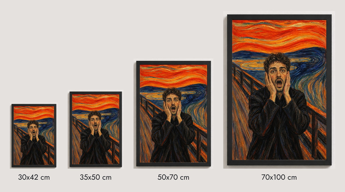 30×42, 35×50, 50×70 ve 70×100 cm ölçü karşılaştırması