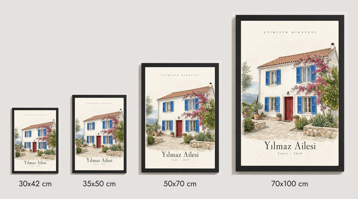 30×42, 35×50, 50×70 ve 70×100 cm ölçü karşılaştırması