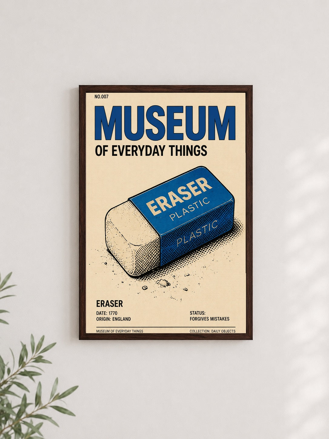 Gündelik Nesneler – Vintage Çerçeveli Poster — Ceviz Çerçeve — TabloLab
