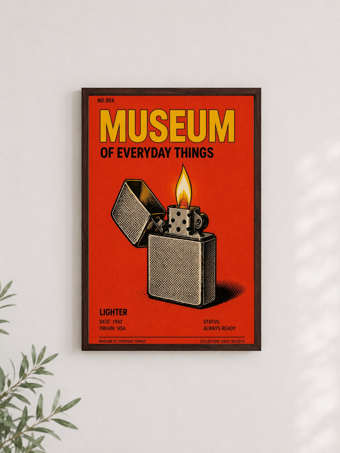 Günlük Nesneler Müzesi – Vintage Çerçeveli Poster — Ceviz Çerçeve — TabloLab