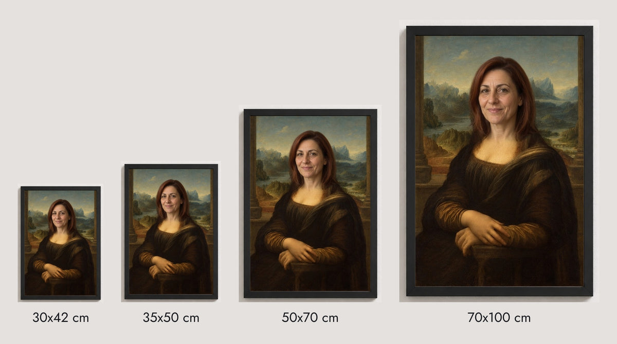 30×42, 35×50, 50×70 ve 70×100 cm ölçü karşılaştırması