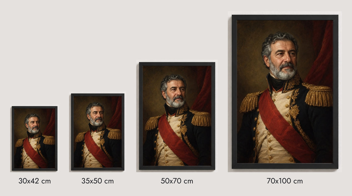 30×42, 35×50, 50×70 ve 70×100 cm ölçü karşılaştırması