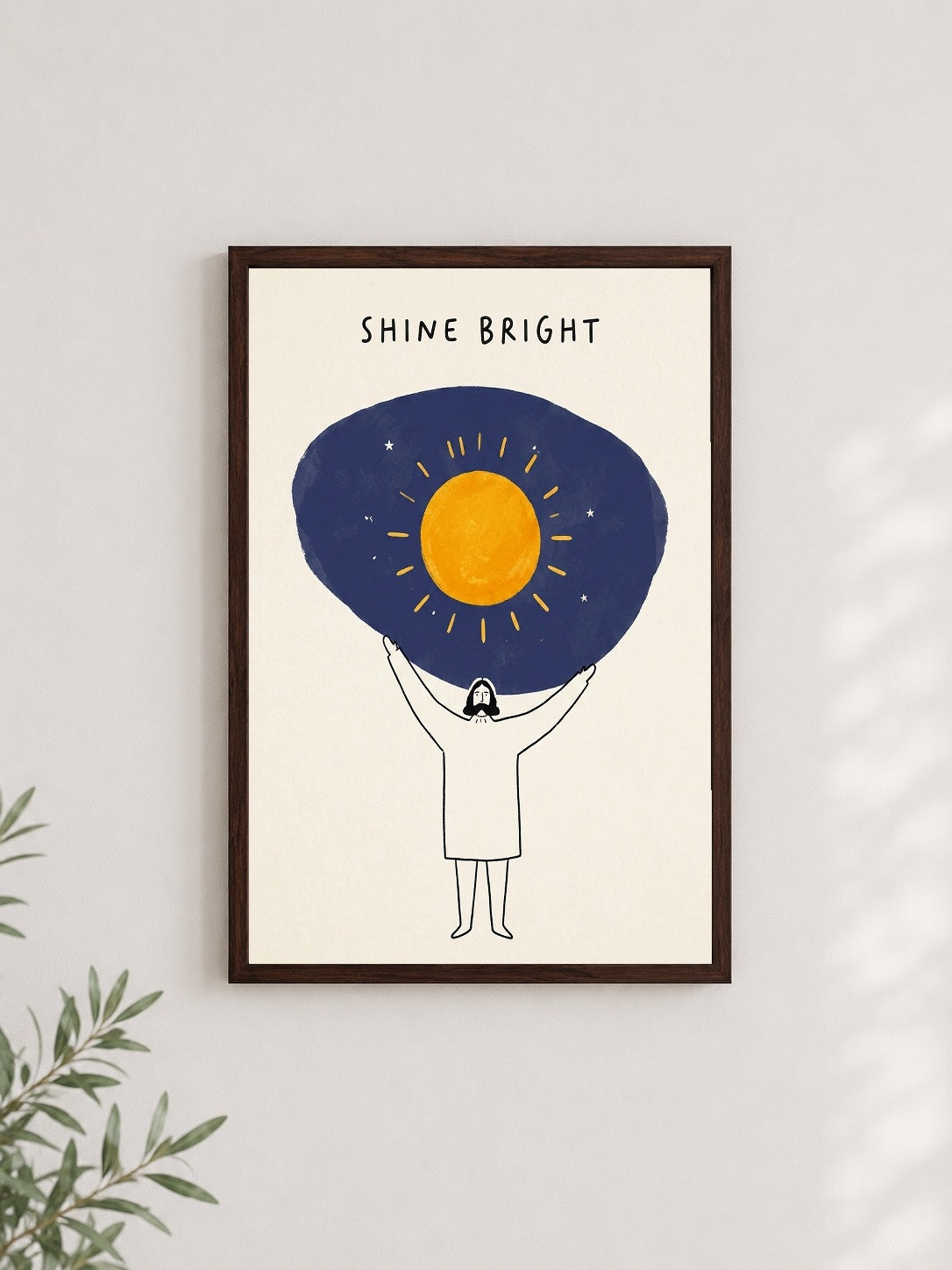 Parlak Işıltı – Minimalist Çerçeveli Poster — Ceviz Çerçeve — TabloLab