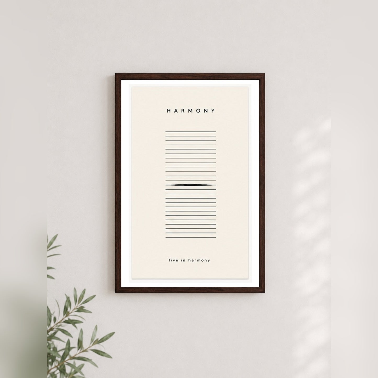 Uyum Sanatı – Minimal Çerçeveli Poster — Ceviz — Paspartulu — TabloLab
