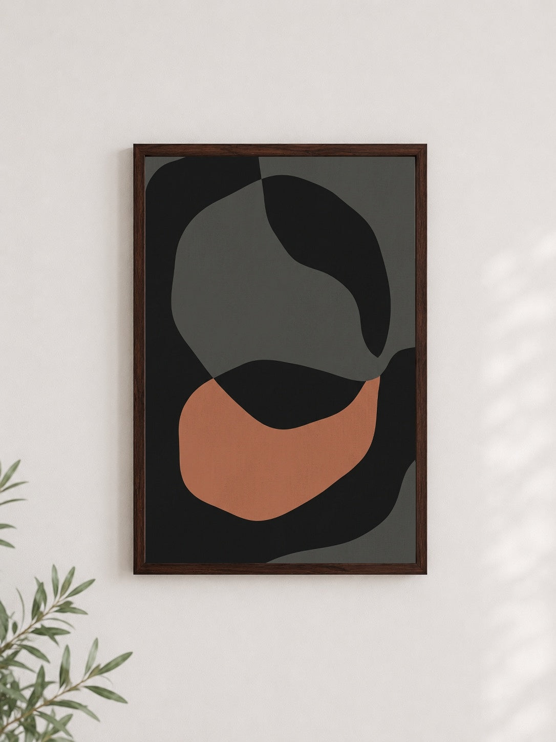 Zarif Tekstürler – Minimal Çerçeveli Poster — Ceviz Çerçeve — TabloLab
