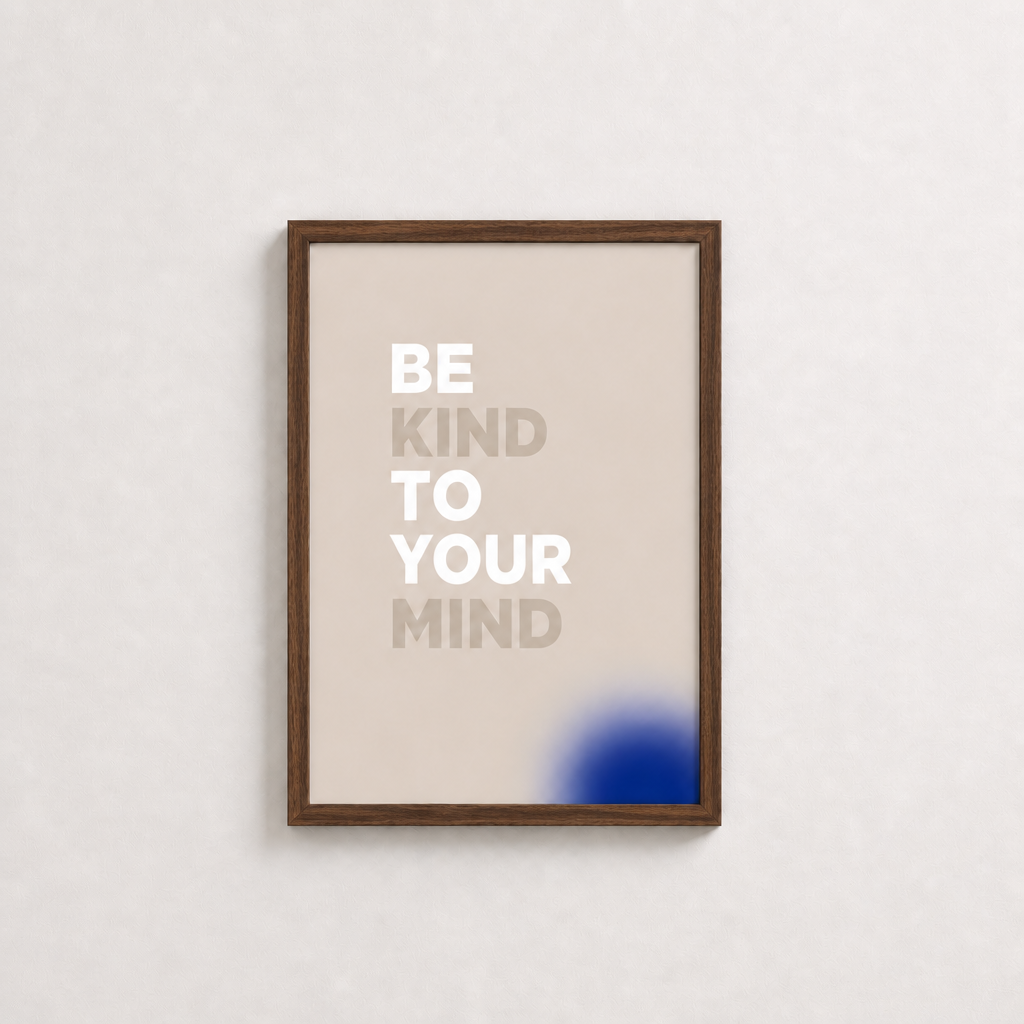 Zihnini Dinle – Minimal Çerçeveli Poster — Ceviz — Tam Baskı — TabloLab