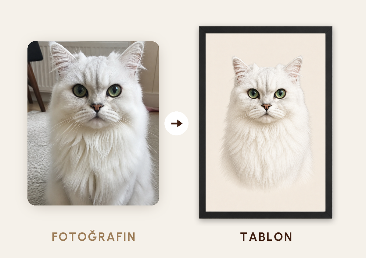 3D Pet Lab Portresi — fotoğraftan tabloya örnek: Luna — TabloLab