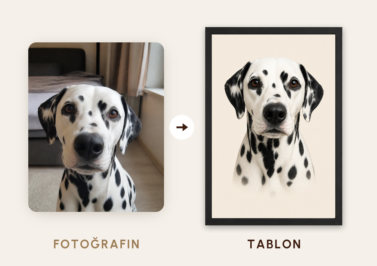 3D Pet Lab Portresi — fotoğraftan tabloya örnek: Max — TabloLab