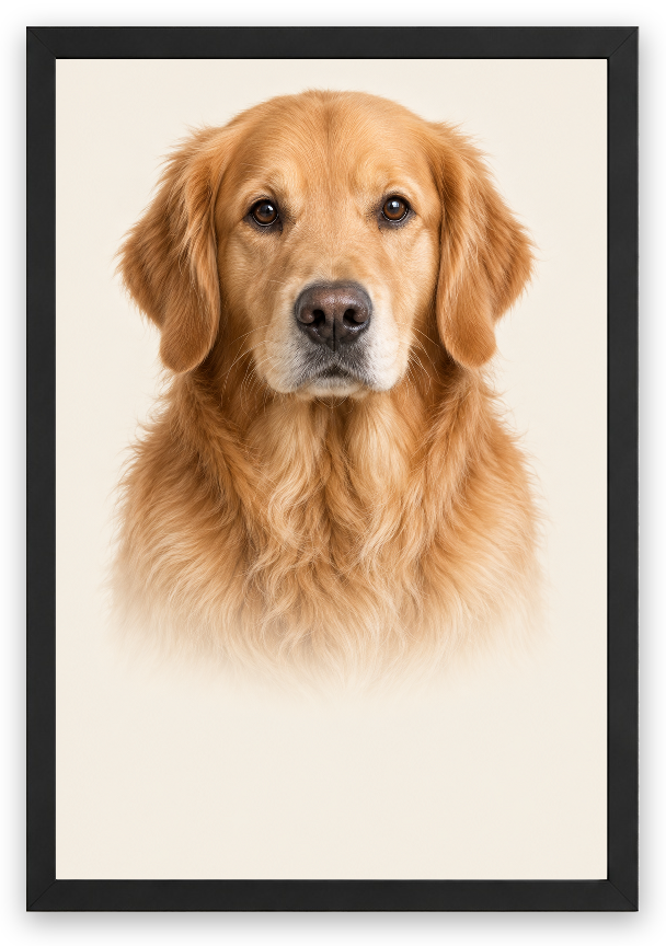 3D Pet Lab Portresi — Siyah — Tam Baskı — TabloLab