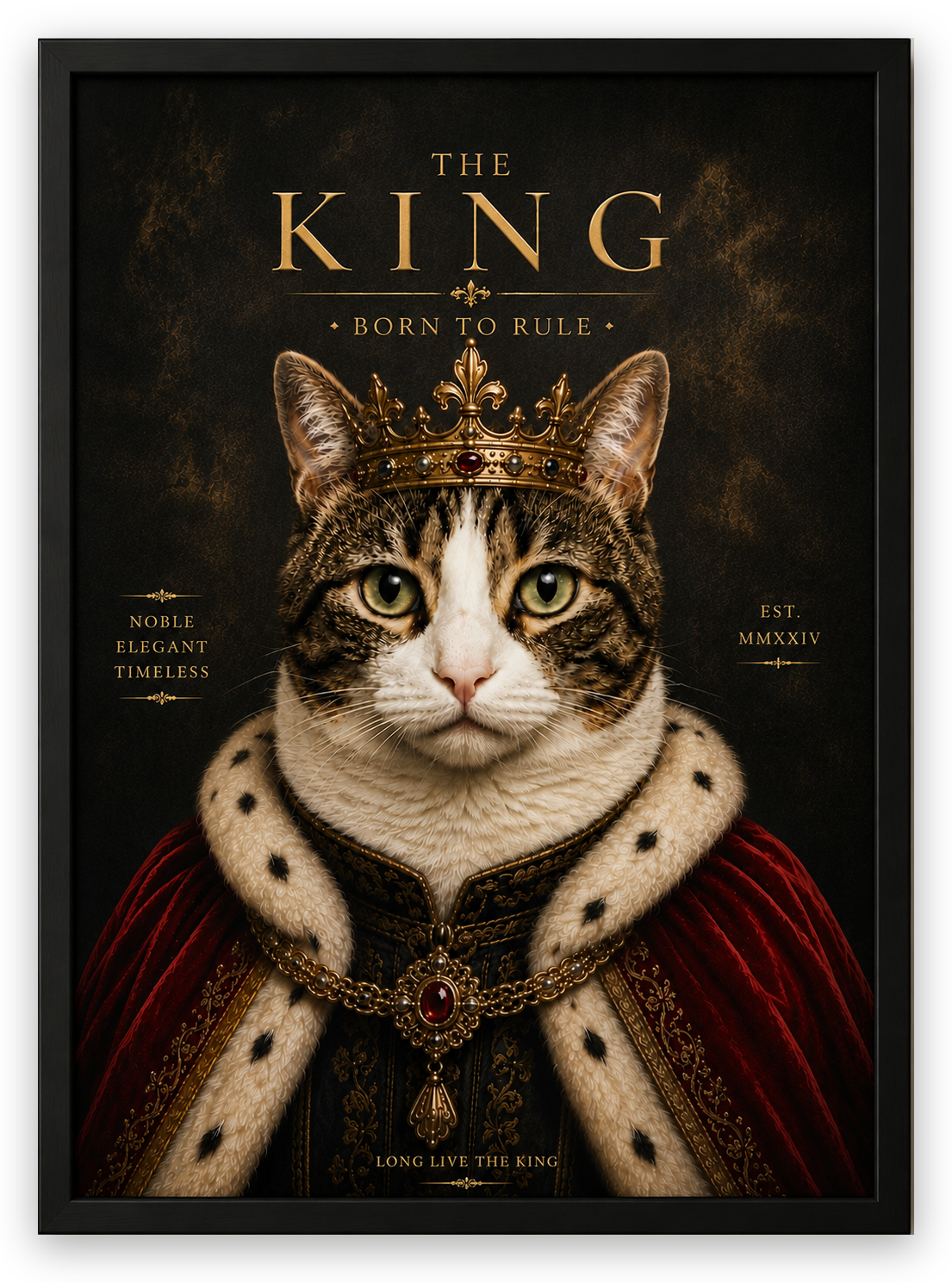Kral Pet Posteri - Kişiselleştirilebilir Tablolar — Çerçeveli Poster — TabloLab