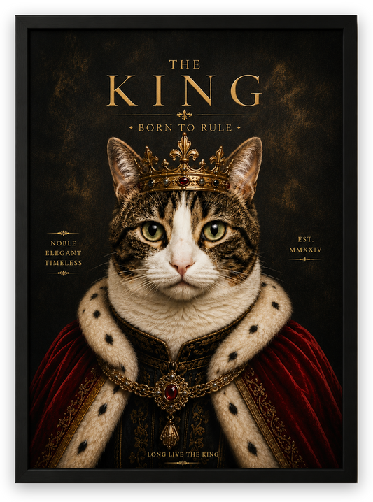 Kral Pet Posteri - Kişiselleştirilebilir Tablolar — Çerçeveli Poster — TabloLab