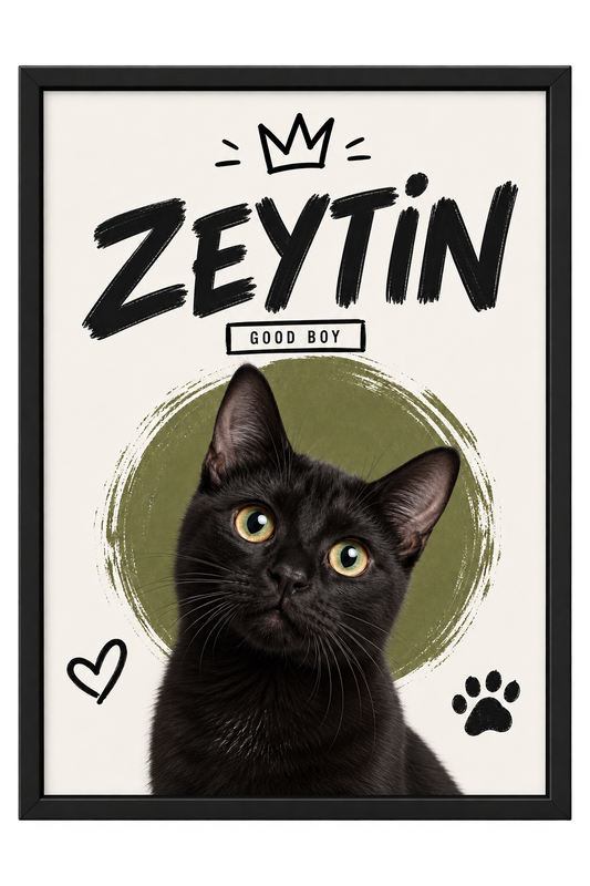 Pet Spotlight — Kişiselleştirilebilir Evcil Hayvan Tablosu — Çerçeveli Poster — TabloLab