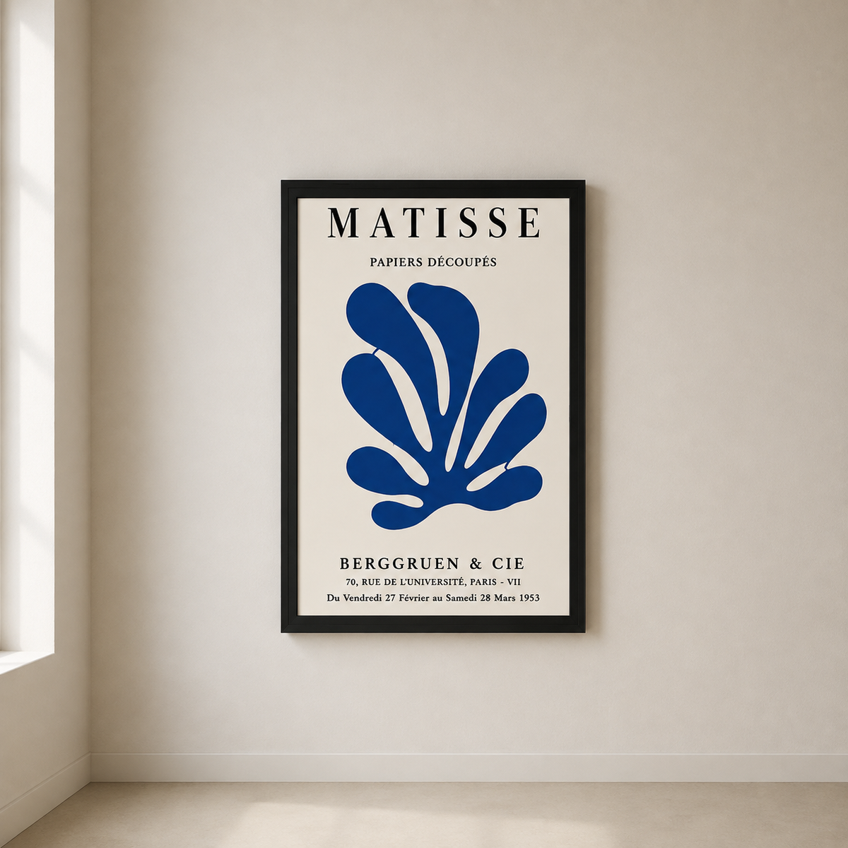 Matisse Papiers Decoupes– Modern Çerçeveli Poster — Çerçeveli Poster — TabloLab