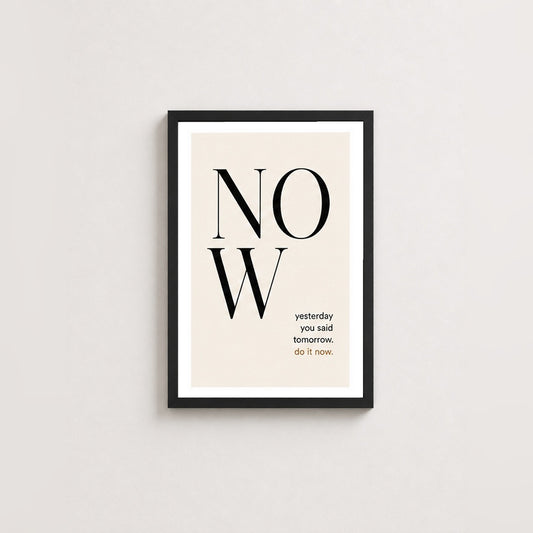 Anı Yakala – Motivasyon Çerçeveli Poster — Siyah — Beyaz Kenarlı — TabloLab
