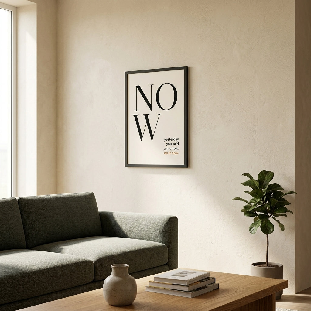 Anı Yakala – Motivasyon Çerçeveli Poster — Siyah — Tam Baskı — TabloLab