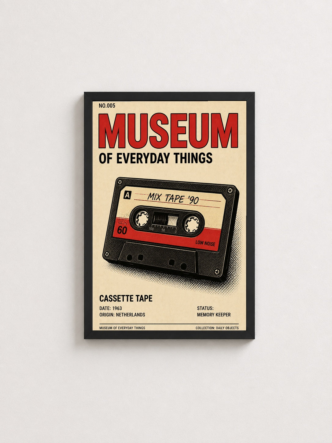 Anılarla Dolu Mixtape – Vintage Çerçeveli Poster — Siyah Çerçeve — TabloLab