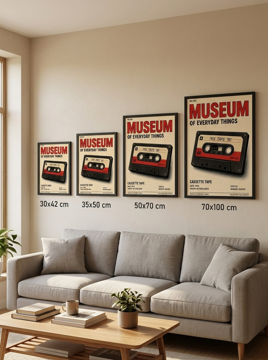 Anılarla Dolu Mixtape – Vintage Çerçeveli Poster — Siyah Çerçeve — TabloLab