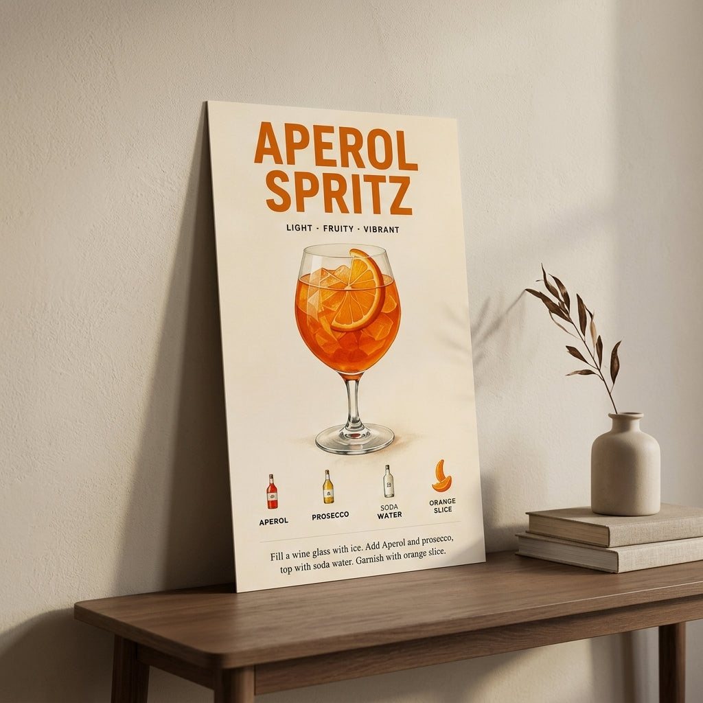 Aperol Spritz Keyfi – Retro Poster — Çerçevesiz — Paspartusuz — TabloLab