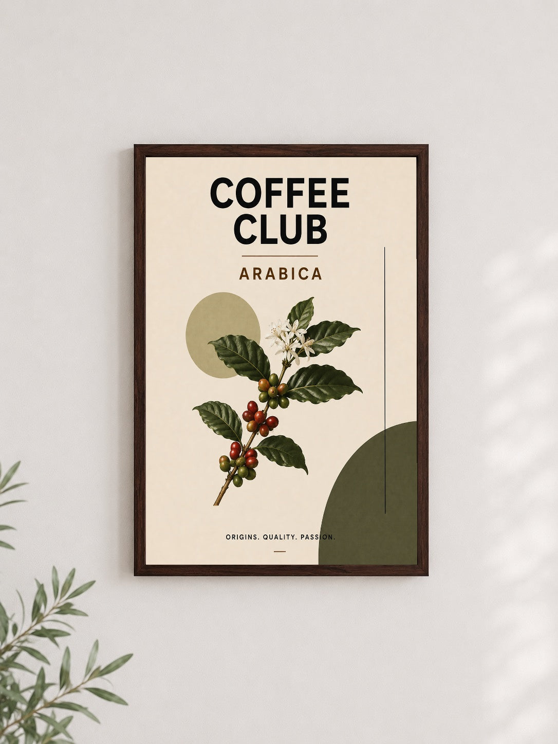 Arabica Kahve – Modern Çerçeveli Poster — Ceviz Çerçeve — TabloLab