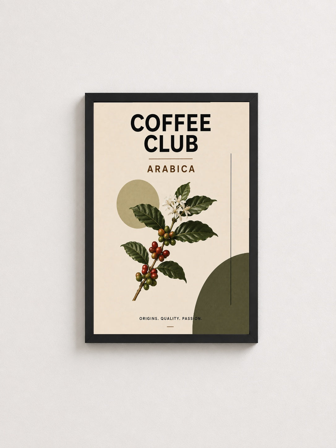 Arabica Kahve – Modern Çerçeveli Poster — Siyah Çerçeve — TabloLab