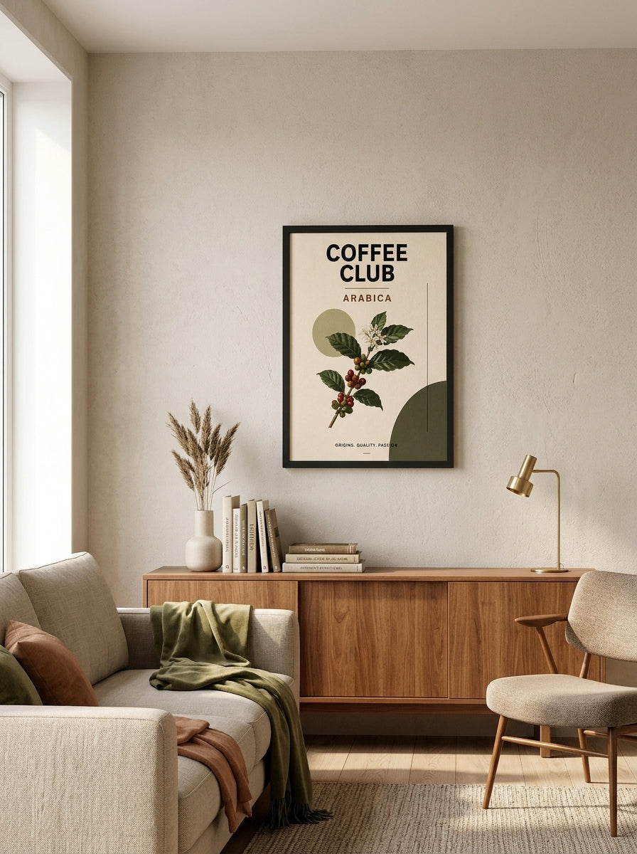 Arabica Kahve – Modern Çerçeveli Poster — Siyah Çerçeve — TabloLab