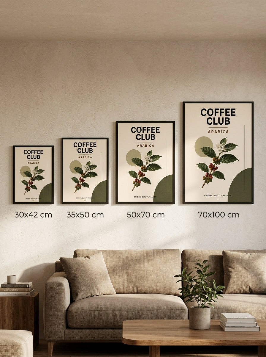 Arabica Kahve – Modern Çerçeveli Poster — Siyah Çerçeve — TabloLab