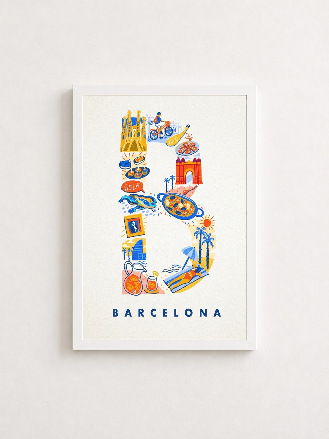 Barcelona Detayları – Modern Çerçeveli Poster — Beyaz Çerçeve — TabloLab