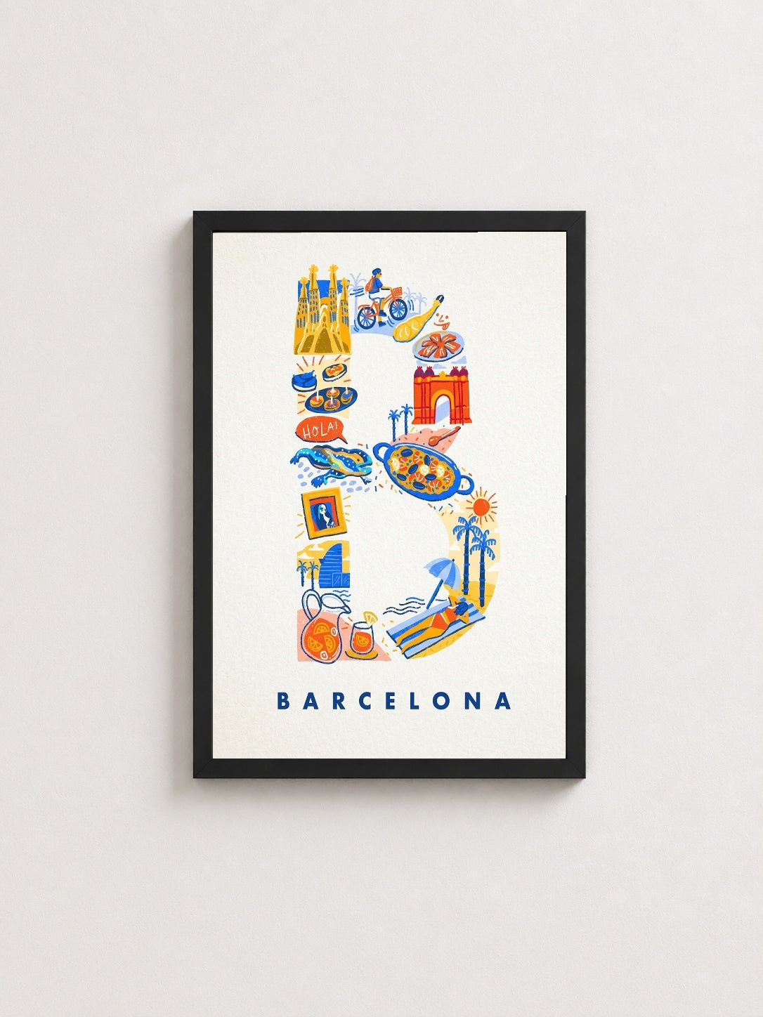 Barcelona Detayları – Modern Çerçeveli Poster — Siyah Çerçeve — TabloLab