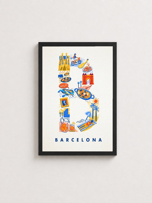 Barcelona Detayları – Modern Çerçeveli Poster — Siyah Çerçeve — TabloLab
