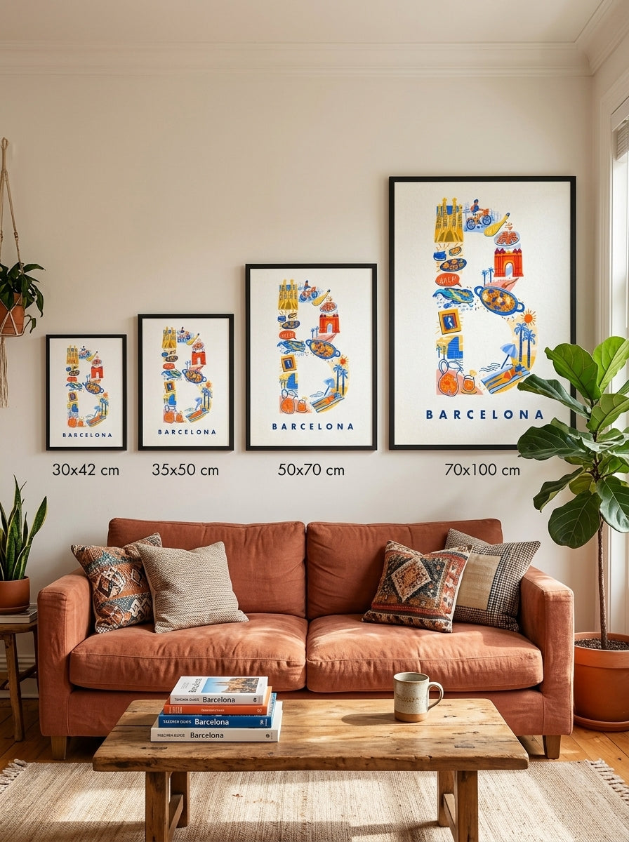 Barcelona Detayları – Modern Çerçeveli Poster — Siyah Çerçeve — TabloLab