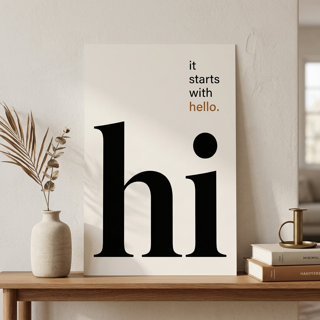 Başlangıç - Tipografi Çerçeveli Poster — Çerçevesiz — Tam Baskı — TabloLab