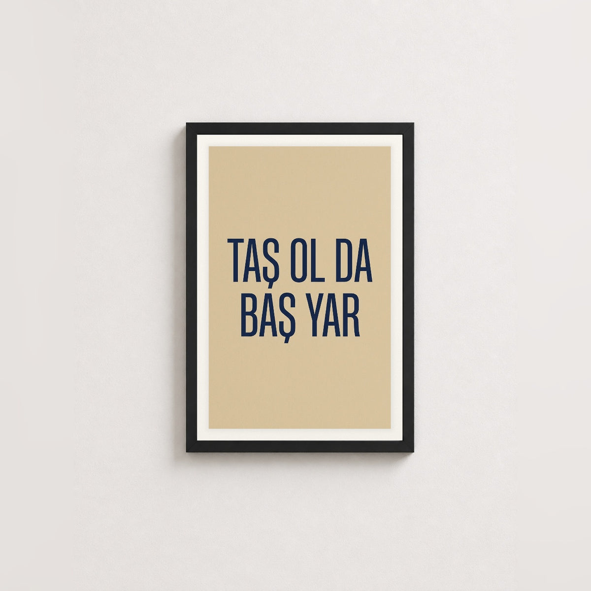 Bej Dinginliği – Minimal Çerçeveli Poster — Siyah — Beyaz Kenarlı — TabloLab