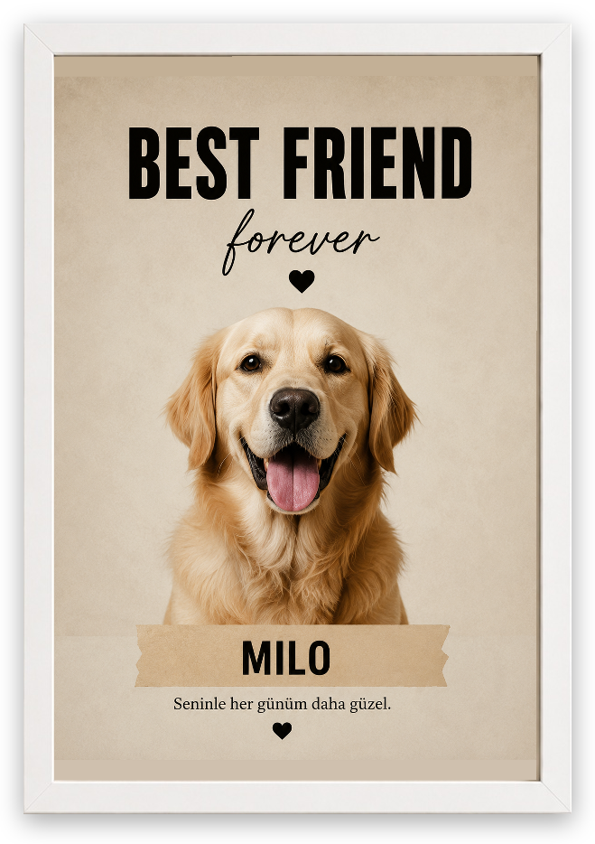 Best Friend Forever - Kişiselleştirilebilir Tablo — Beyaz Çerçeve — TabloLab