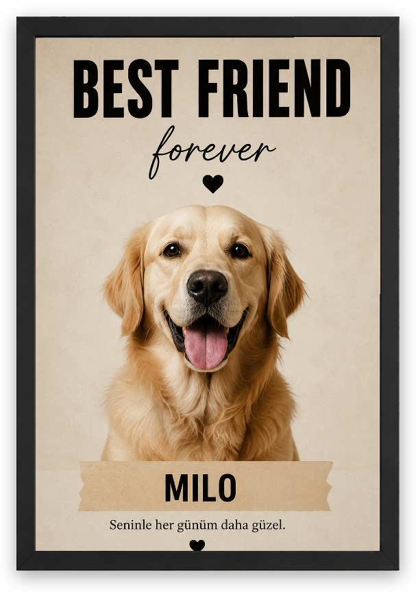 Best Friend Forever - Kişiselleştirilebilir Tablo — Siyah Çerçeve — TabloLab