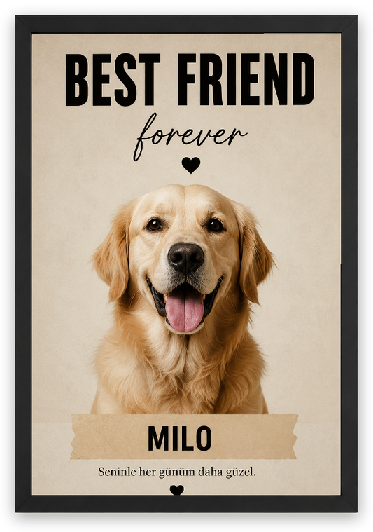 Best Friend Forever - Kişiselleştirilebilir Tablo — Siyah Çerçeve — TabloLab