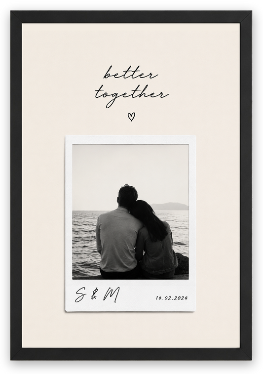 Better Together – Kişiye Özel Çift Posteri — Siyah — TabloLab