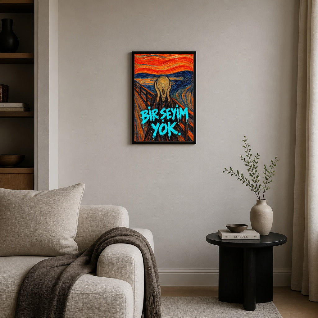 Bir Şeyim Yok — Çığlık — hazır tasarım, lifestyle — çizgisel figürlü güncel tasarım