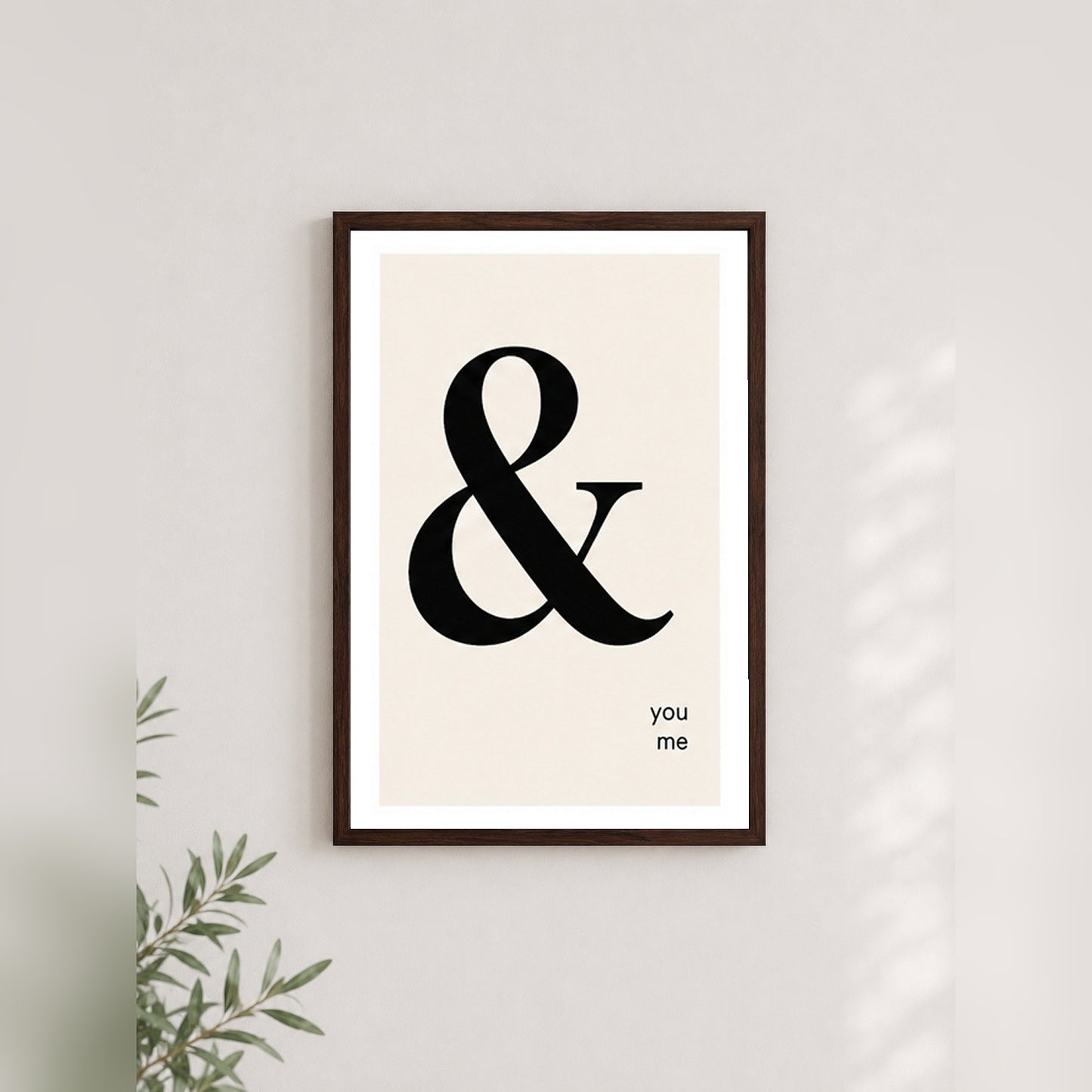 Birlikte Basitlik – Modern Çerçeveli Poster — Ceviz — Beyaz Kenarlı — TabloLab