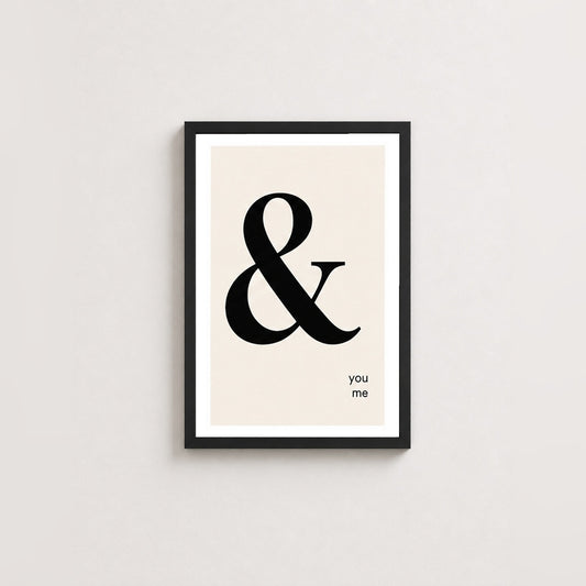Birlikte Basitlik – Modern Çerçeveli Poster — Siyah — Beyaz Kenarlı — TabloLab