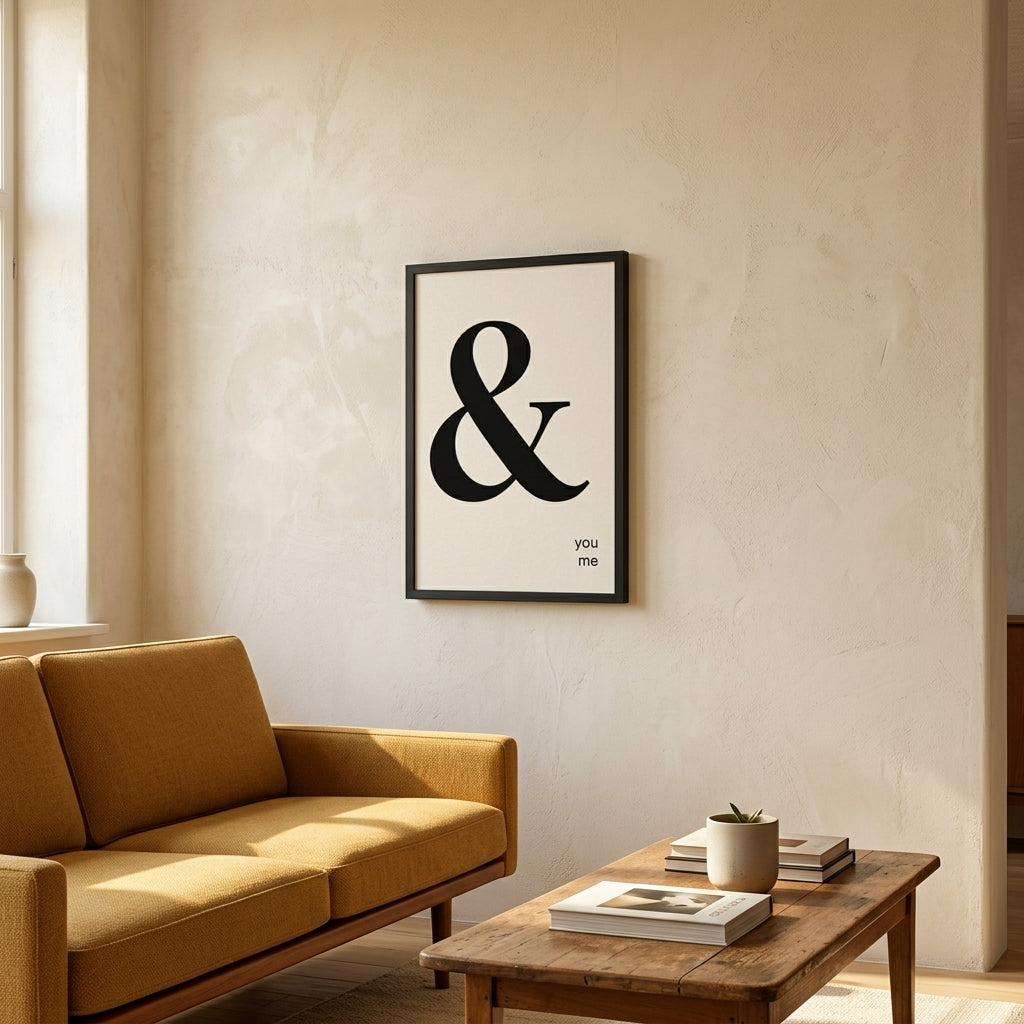 Birlikte Basitlik – Modern Çerçeveli Poster — Siyah — Tam Baskı — TabloLab