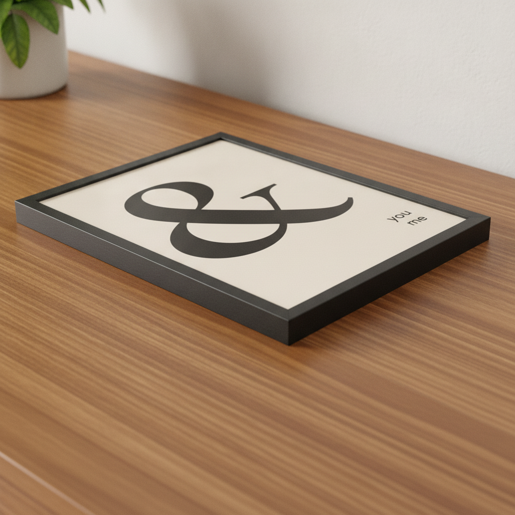 Birlikte Basitlik – Modern Çerçeveli Poster — Siyah — Tam Baskı — TabloLab