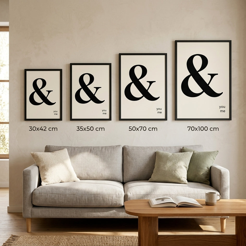 Birlikte Basitlik – Modern Çerçeveli Poster — Siyah — Tam Baskı — TabloLab