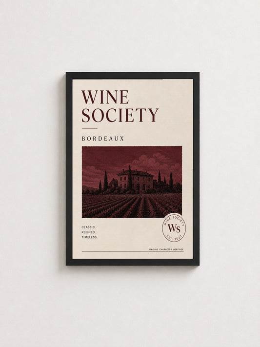 Bordeaux Bağları – Klasik Çerçeveli Poster — Siyah Çerçeve — TabloLab