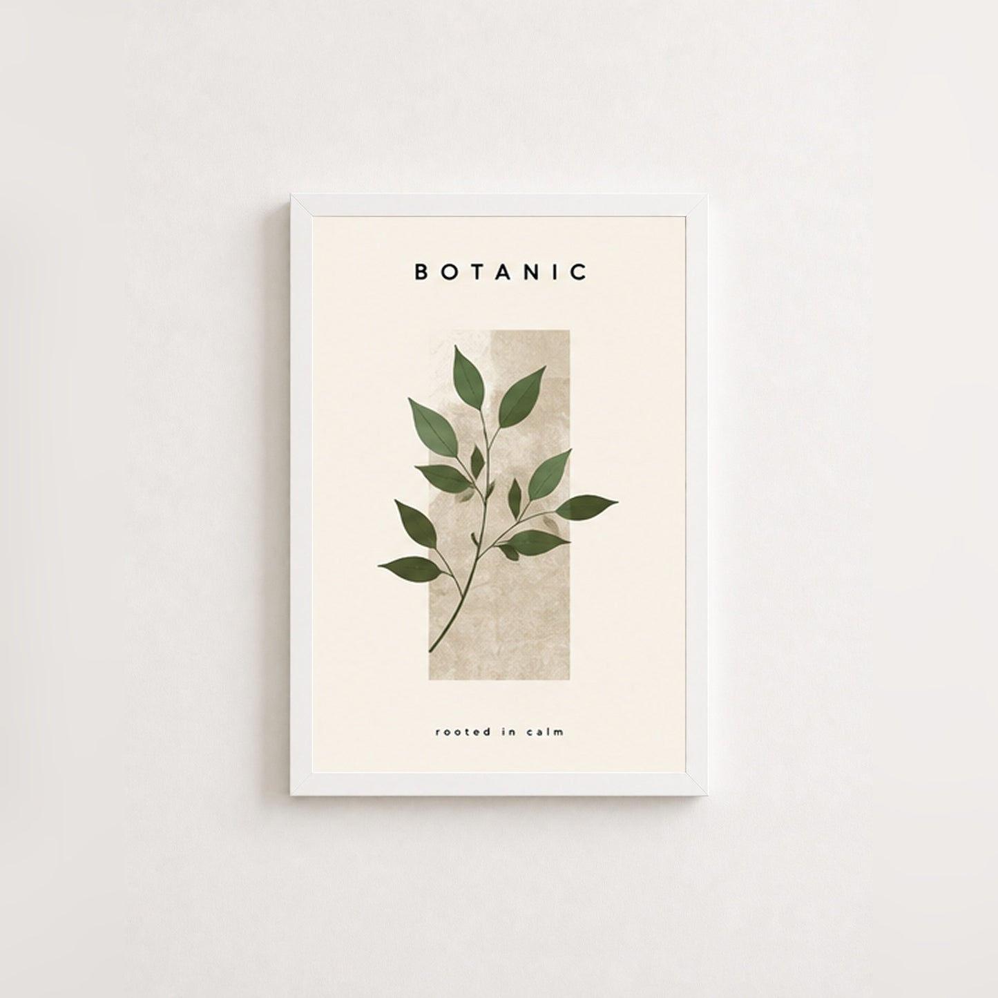 Botanik Sakinlik – Modern Çerçeveli Poster — Beyaz — Paspartusuz — TabloLab