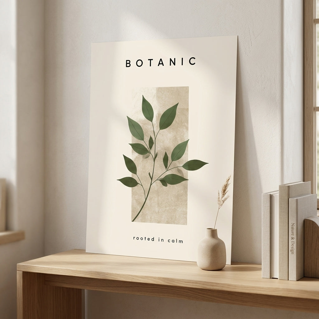 Botanik Sakinlik – Modern Çerçeveli Poster — Çerçevesiz — Paspartusuz — TabloLab