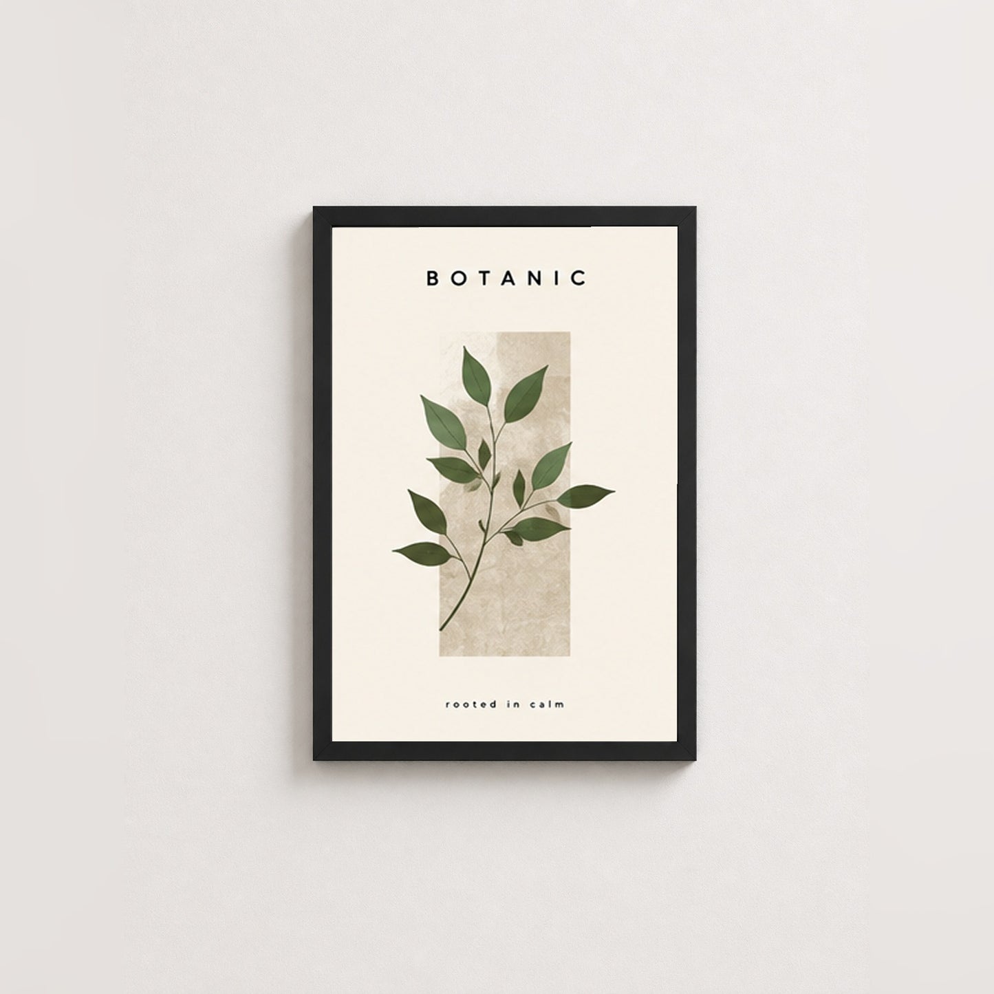 Botanik Sakinlik – Modern Çerçeveli Poster — Siyah — Paspartusuz — TabloLab