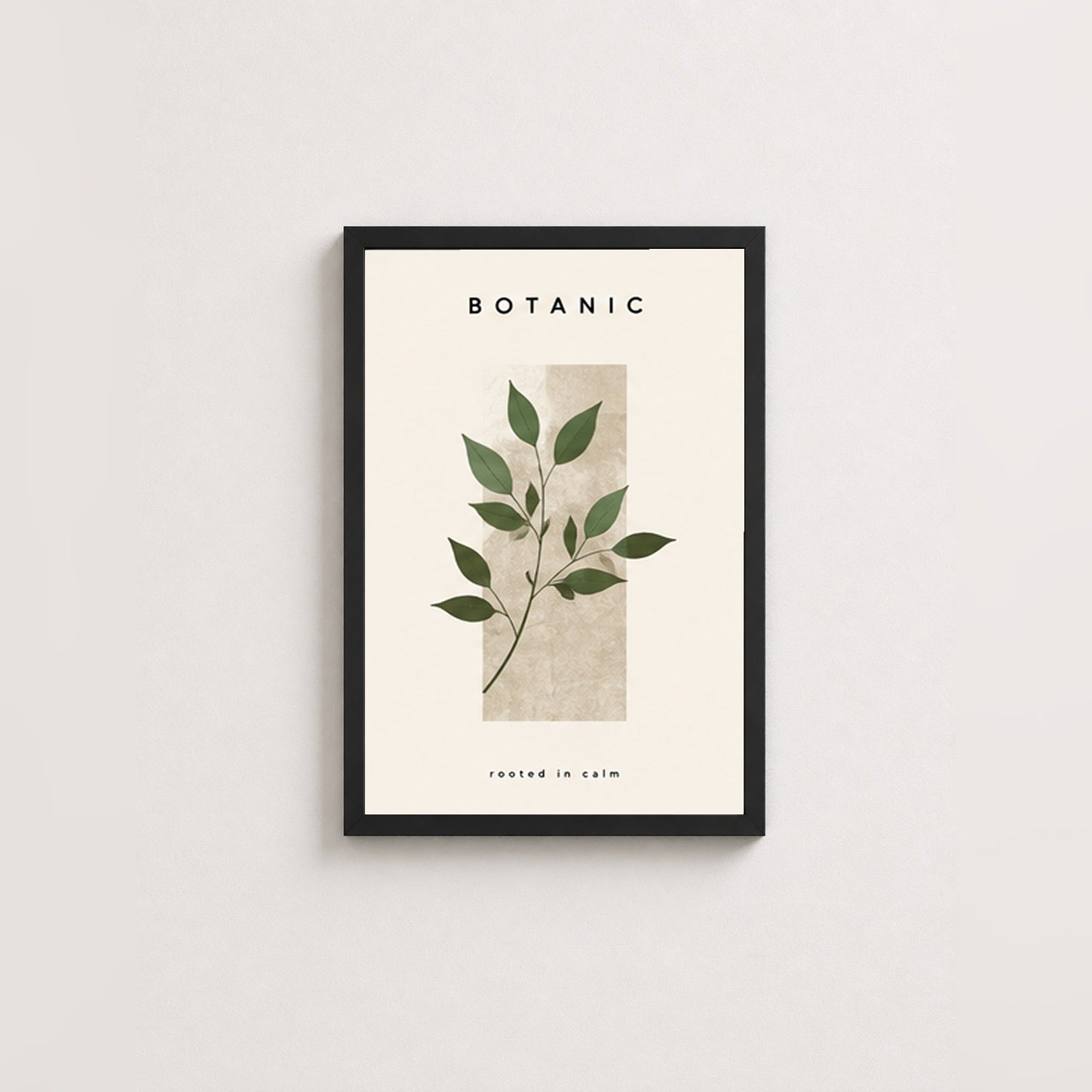 Botanik Sakinlik – Modern Çerçeveli Poster — Siyah — Paspartusuz — TabloLab