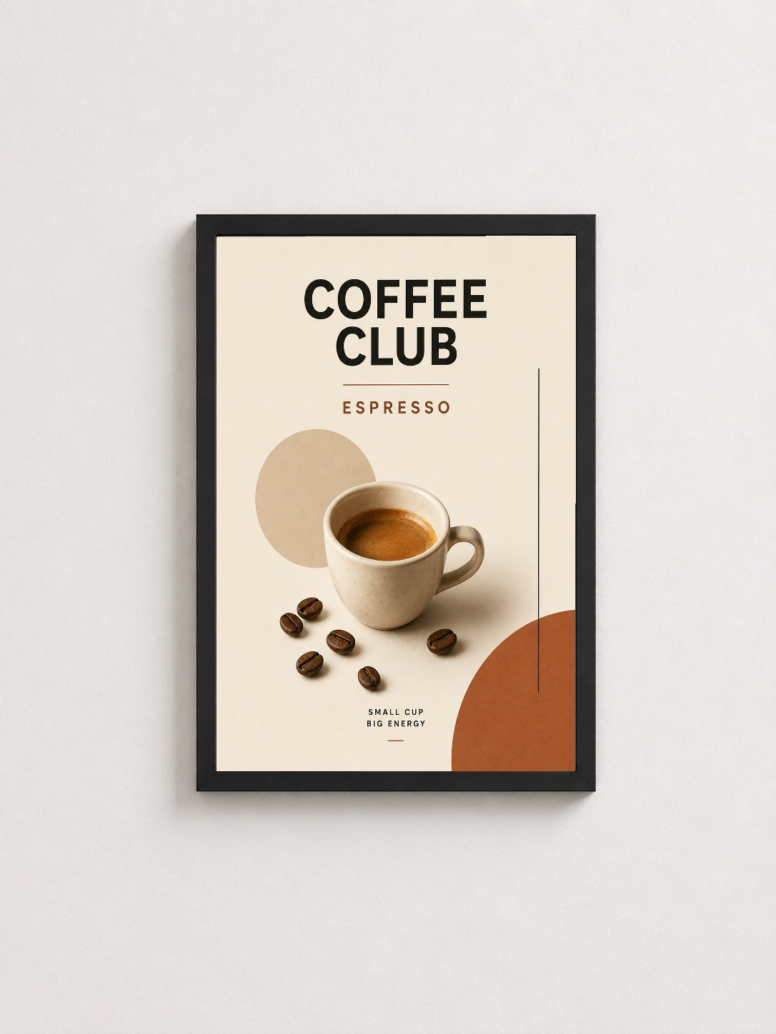 Coffee Club Keyfi – Modern Çerçeveli Poster — Siyah Çerçeve — TabloLab
