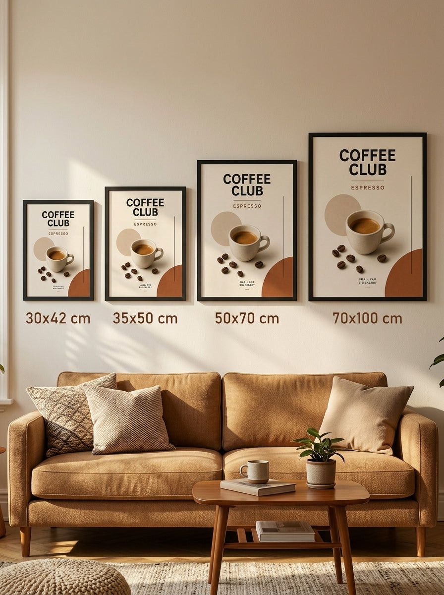 Coffee Club Keyfi – Modern Çerçeveli Poster — Siyah Çerçeve — TabloLab